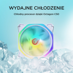 Chłodzenie CPU Rampage OCTAGONC50-WHITE LGA1700/AM5 1800RPM … | PartsPC.pl