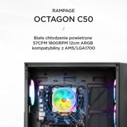Chłodzenie CPU Rampage OCTAGONC50-WHITE LGA1700/AM5 1800RPM … | PartsPC.pl