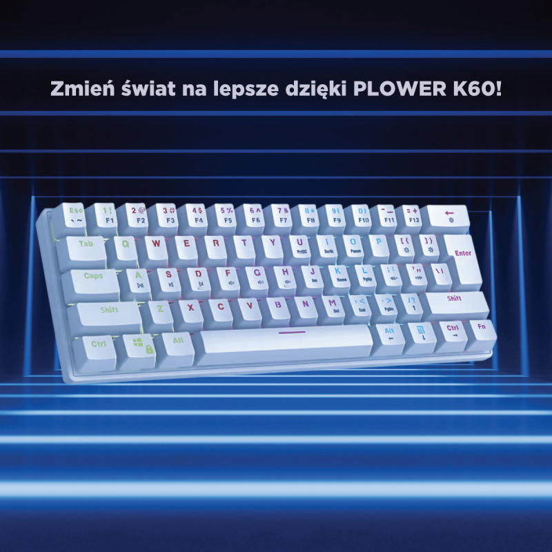 Klawiatura przewodowa Rampage PLOWERK60 gamingowa mechaniczn… | PartsPC.pl
