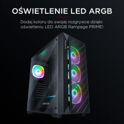 Obudowa Rampage PRIME Mesh 4x wentylator ARGB + hub E-ATX | PartsPC.pl