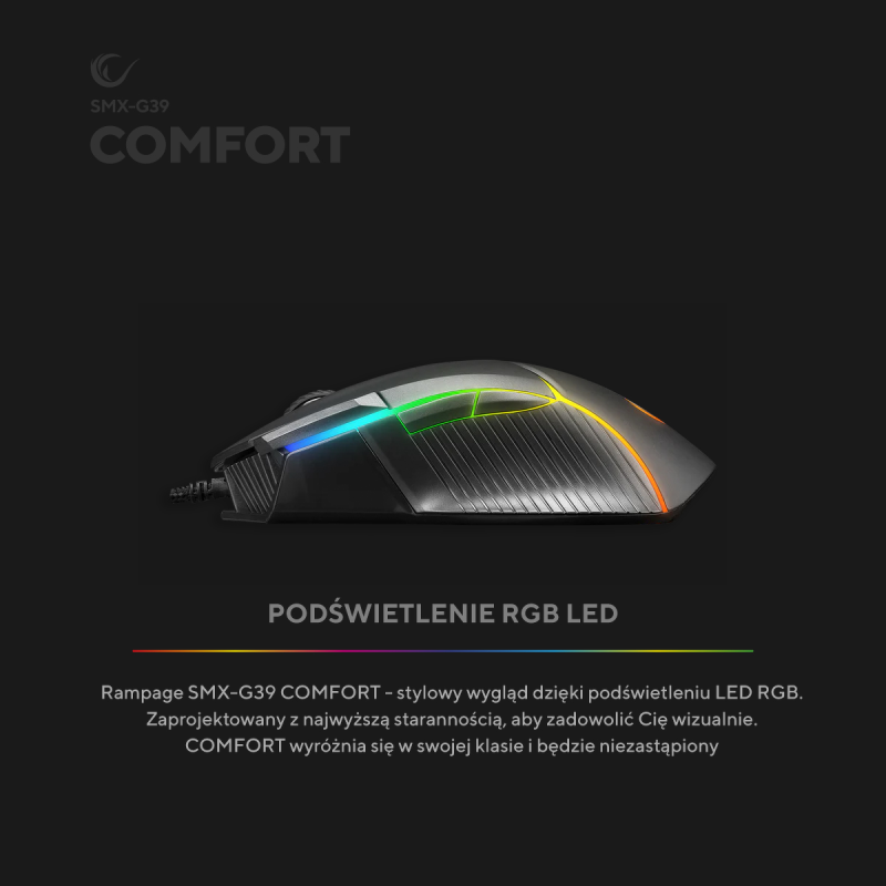 Mysz przewodowa Rampage SMX-G39 Comfort gamingowa, programow… | PartsPC.pl
