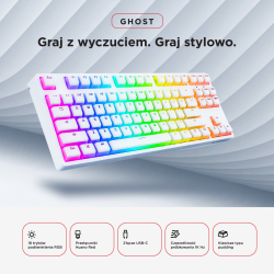 Klawiatura przewodowa Rampage TKL GHOST Huano Red Switch mec… | PartsPC.pl