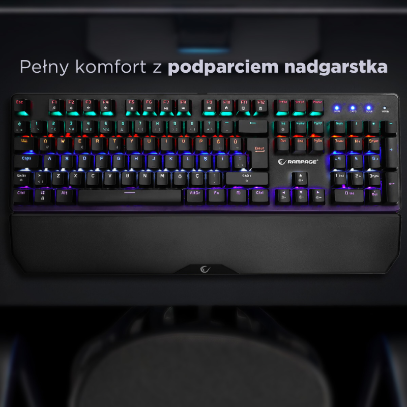 Klawiatura przewodowa Rampage KB-R86 gamingowa mechaniczna U… | PartsPC.pl