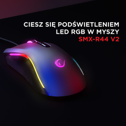 Mysz przewodowa Rampage SMX-R44V2 gamingowa 12800 DPI RGB LE… | PartsPC.pl