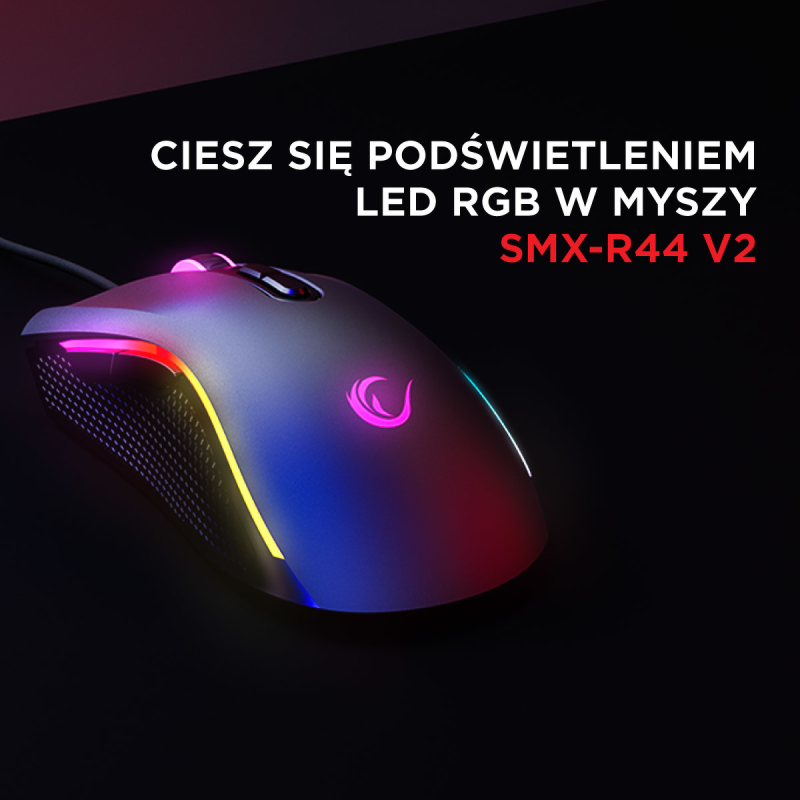Mysz przewodowa Rampage SMX-R44V2 gamingowa 12800 DPI RGB LE… | PartsPC.pl