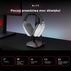 Słuchawki z mikrofonem Rampage BLITZ gamingowe, bezprewodowe… | PartsPC.pl