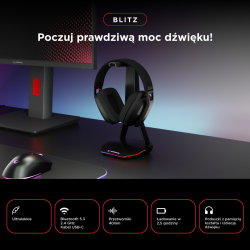 Słuchawki z mikrofonem Rampage BLITZ gamingowe, bezprewodowe… | PartsPC.pl