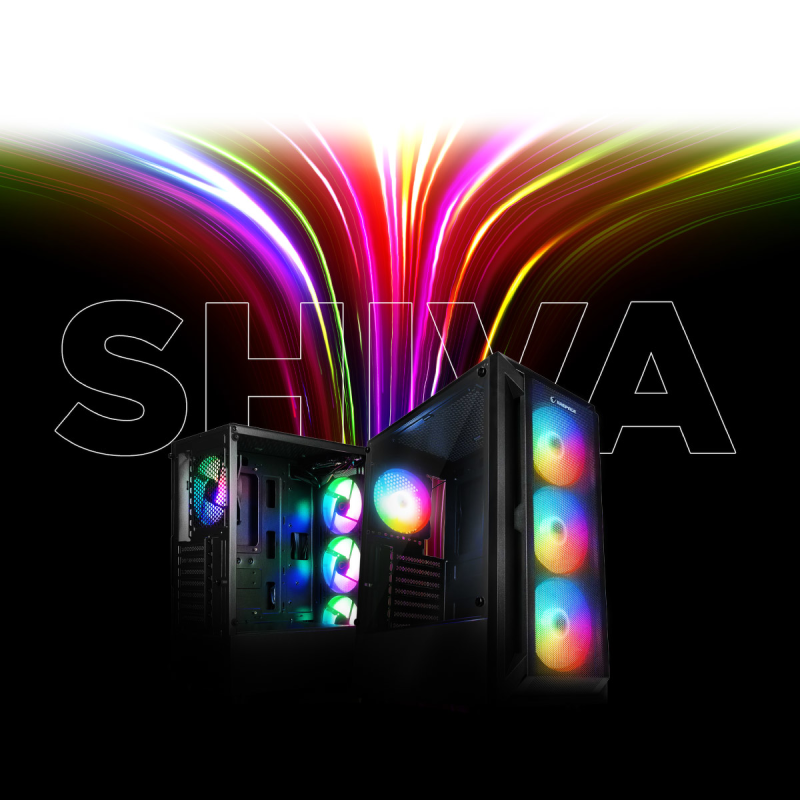 Obudowa PC Rampage SHIVA z oknem 4x wentylator 120mm Rainbow… | PartsPC.pl