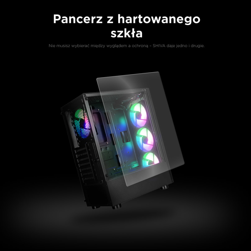 Obudowa PC Rampage SHIVA z oknem 4x wentylator 120mm Rainbow… | PartsPC.pl