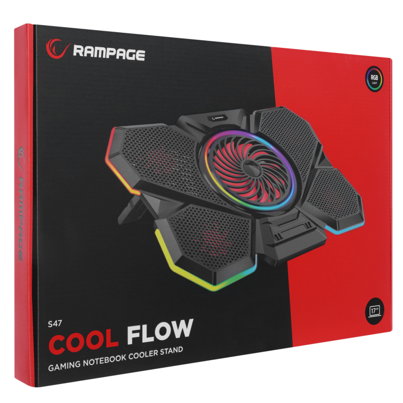 Podstawka chłodząca Rampage S47 pod laptop 12-17" COOLFLOW R… | PartsPC.pl