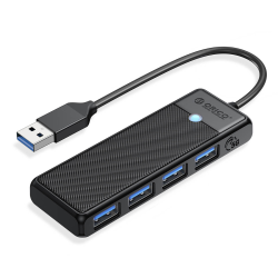 Hub USB-A Orico PAPW4A-U3-015-BK-BP 4x USB-A 3.0 5Gbps czarn… | PartsPC.pl