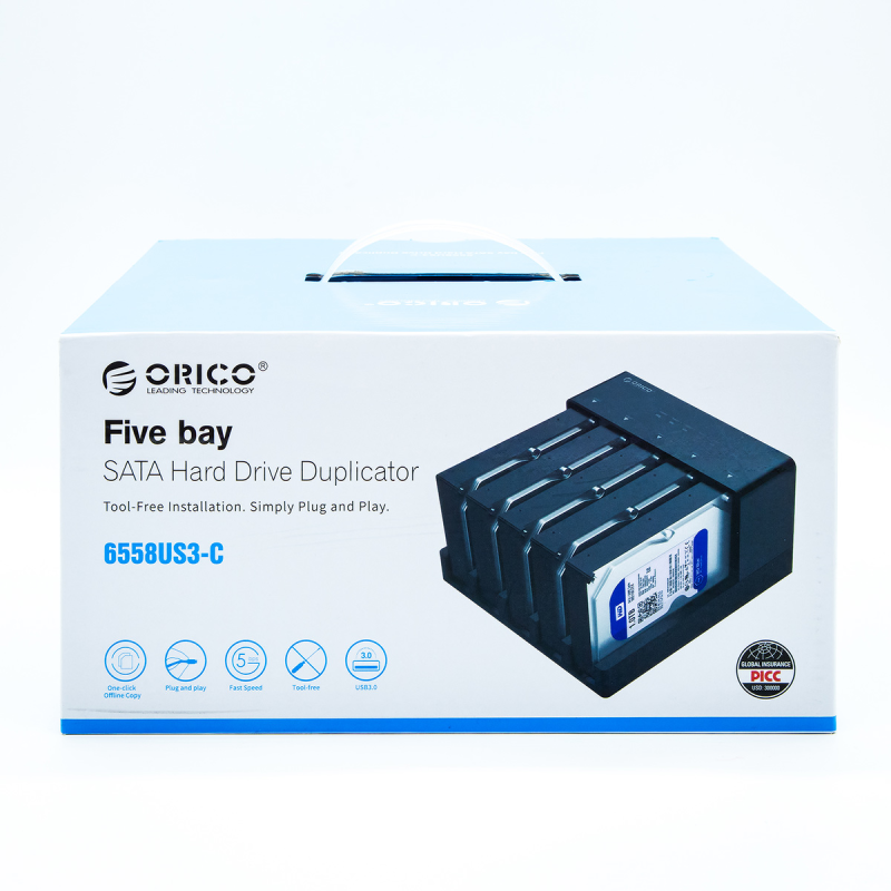 Stacja klonująca Orico 6558US3-C-EU-BK-BP 5x SATA 3,5 / 2,5'… | PartsPC.pl