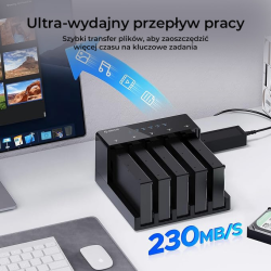 Stacja klonująca Orico 6558US3-C-EU-BK-BP 5x SATA 3,5 / 2,5'… | PartsPC.pl