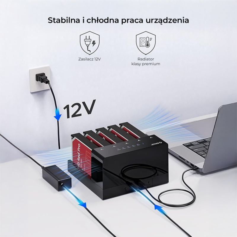 Stacja klonująca Orico 6558US3-C-EU-BK-BP 5x SATA 3,5 / 2,5'… | PartsPC.pl