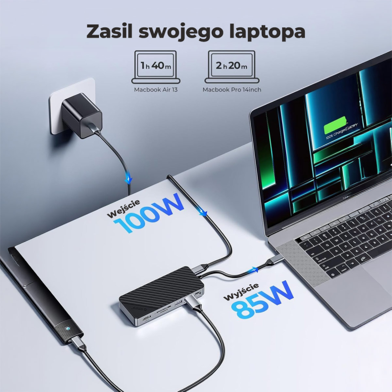 HUB USB-C z obudową na dysk Orico OM28P-G2-BK-EP M.2, 10 Gbp… | PartsPC.pl