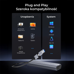 Obudowa na dysk Orico ACOM2-U4-GY-BP SSD M.2 NVMe, USB-C 40 … | PartsPC.pl