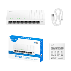 CUDY GS108U | przełącznik sieciowy, 8-portowy, Gigabit, Meta… | PartsPC.pl
