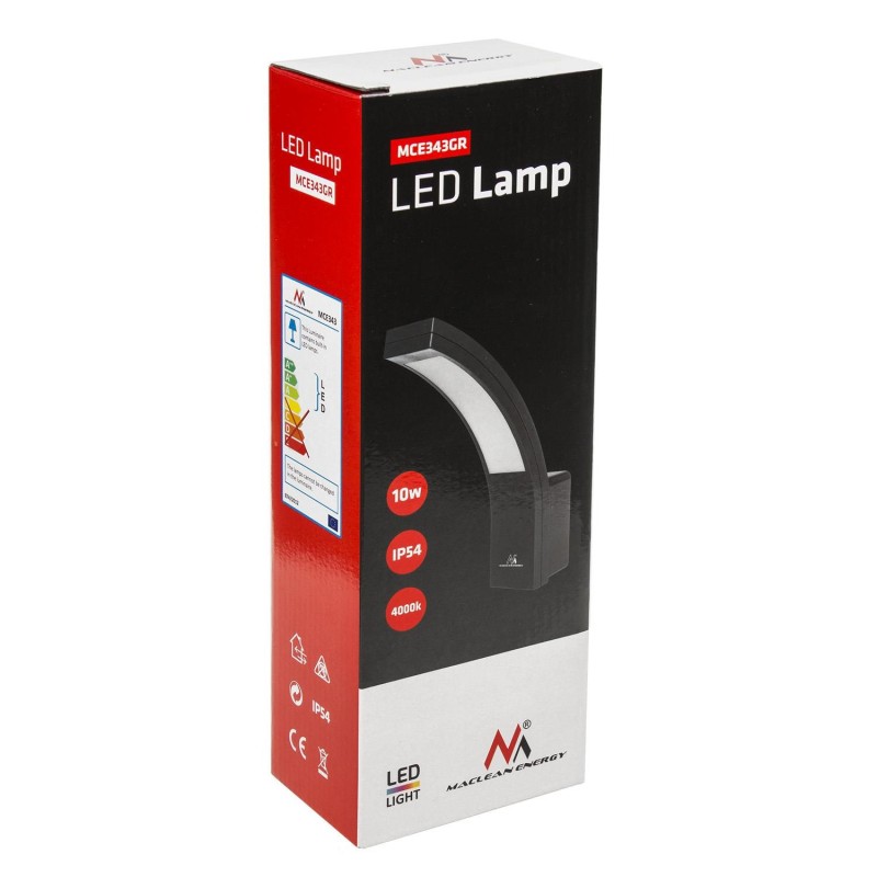 Lampa LED Maclean MCE343 GR ścienna zewnętrzna elewacyjna | PartsPC.pl
