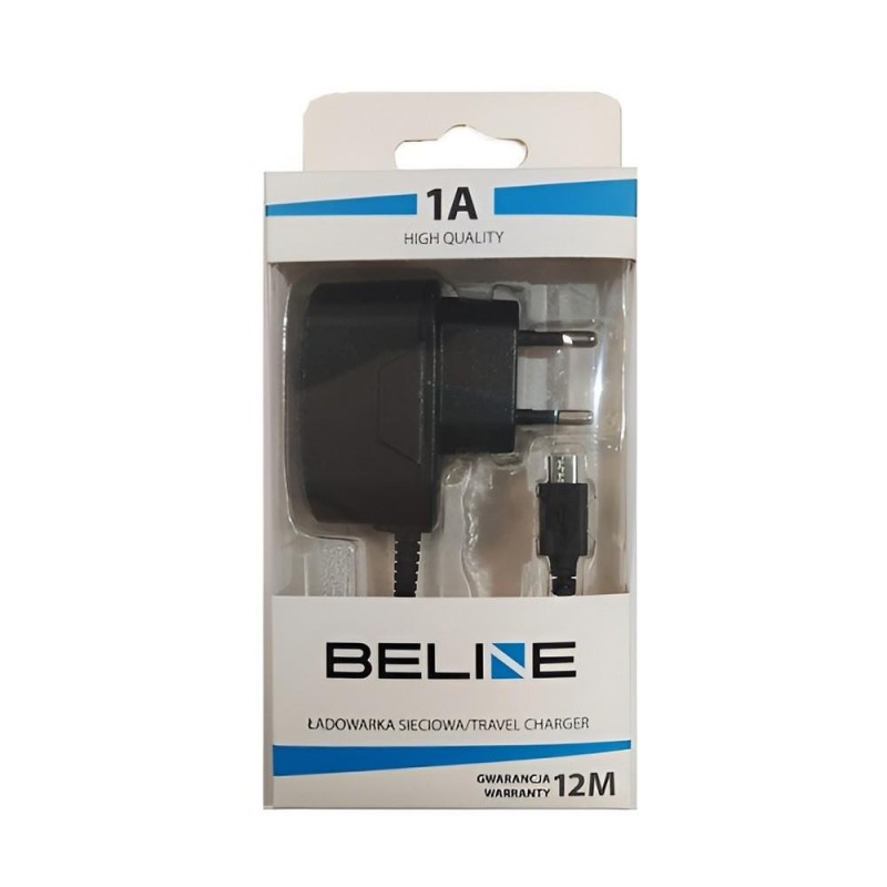 Ładowarka sieciowa Beline microUSB 1A - czarna | PartsPC.pl