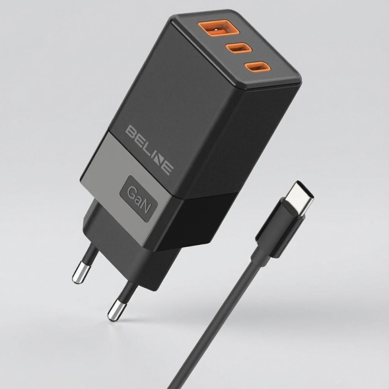 Ładowarka sieciowa Beline 65W GaN 2xUSB-C PD 3.0 + 1xUSB-A Q… | PartsPC.pl