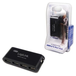 Hub USB LogiLink UA0085 4xUSB 2.0, aktywny, czarny | PartsPC.pl