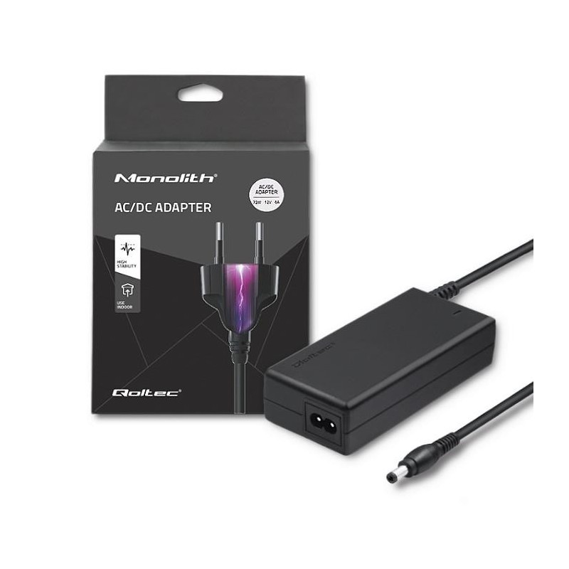 Zasilacz sieciowy Qoltec 72W 12V 6A 5.5*2.5 | PartsPC.pl
