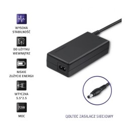 Zasilacz sieciowy Qoltec 72W 12V 6A 5.5*2.5 | PartsPC.pl