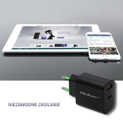 Ładowarka sieciowa Qoltec 18W | 5-12V | 1.5-3A | USB typ C P… | PartsPC.pl
