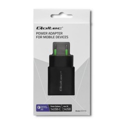 Ładowarka sieciowa Qoltec 18W | 5-12V | 1.5-3A | USB typ C P… | PartsPC.pl