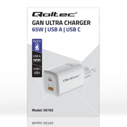 Ładowarka sieciowa Qoltec 65W GaN ULTRA | 5-20V | 2.25-3.25A… | PartsPC.pl