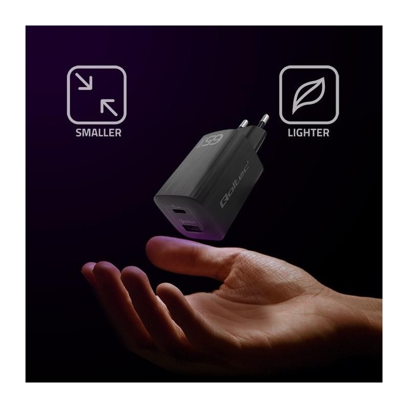 Ładowarka sieciowa Qoltec 65W GaN ULTRA | 5-20V | 2.25-3.25A… | PartsPC.pl