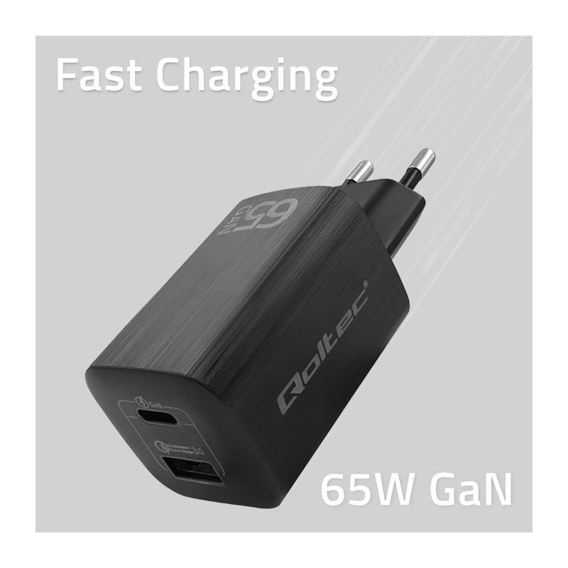 Ładowarka sieciowa Qoltec 65W GaN ULTRA | 5-20V | 2.25-3.25A… | PartsPC.pl