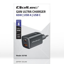Ładowarka sieciowa Qoltec 65W GaN ULTRA | 5-20V | 2.25-3.25A… | PartsPC.pl