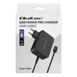 Ładowarka sieciowa Qoltec GaN POWER PRO | 1xUSB-C | 45W | 5-… | PartsPC.pl