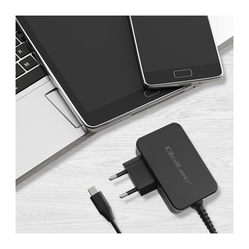 Ładowarka sieciowa Qoltec GaN POWER PRO | 1xUSB-C | 65W | 5-… | PartsPC.pl