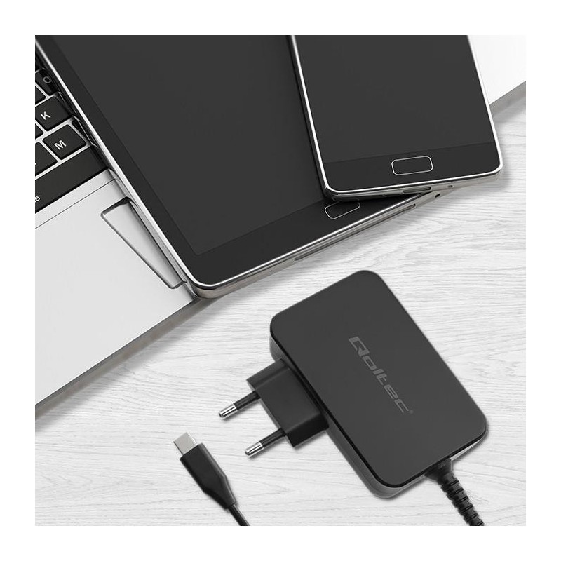 Ładowarka sieciowa Qoltec GaN POWER PRO | 1xUSB-C | 90W | 5-… | PartsPC.pl