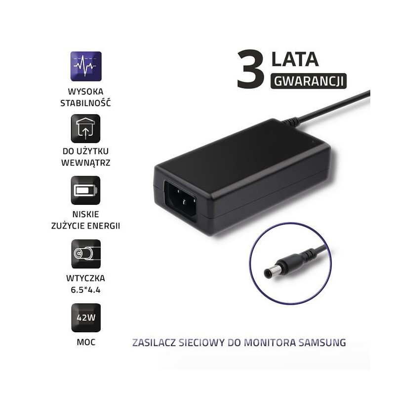 Zasilacz sieciowy Qoltec do monitora Samsung 42W | 14V | 3A … | PartsPC.pl