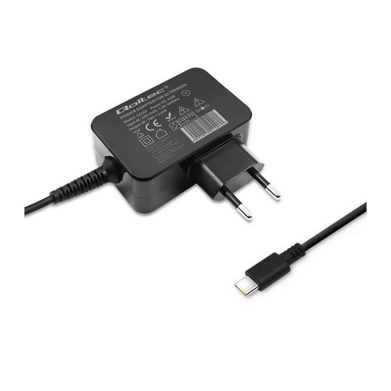 Ładowarka sieciowa Qoltec 65W | 5-20V | 3-3.25A | USB typ C … | PartsPC.pl
