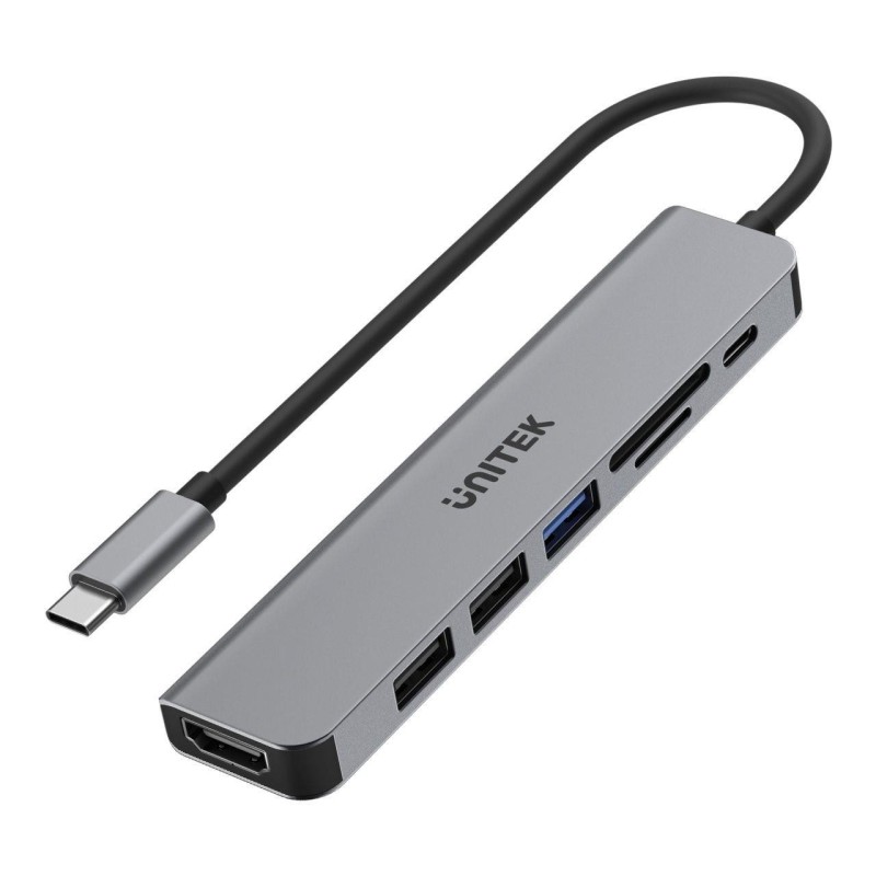 Hub USB-C Unitek H1118A 7w1, HDMI 4K, 3x USB-A, USB-C PD 100… | PartsPC.pl