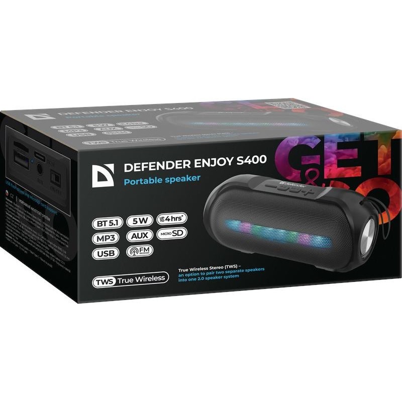 Głośnik Defender Enjoy S400 Bluetooth 5W BT/FM/TF/USB/AUX/TW… | PartsPC.pl