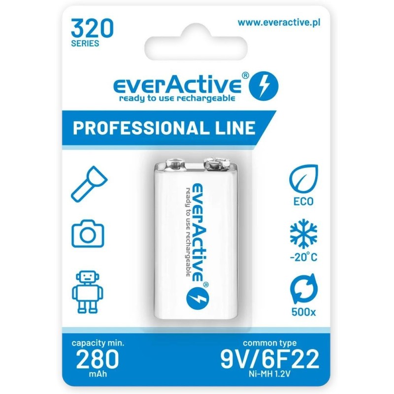 Akumulatorek 6F22/9V everActive Professional Line 320 mAh 1 … | PartsPC.pl