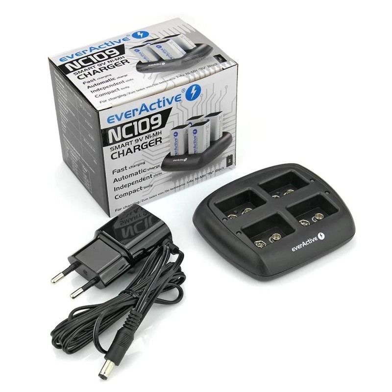 Ładowarka akumulatorków Ni-MH everActive NC-109 | PartsPC.pl
