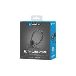 Słuchawki z mikrofonem Natec Canary Go czarne | PartsPC.pl