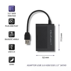 Obudowa Qoltec na dysk HDD/SSD 2.5" SATA3 | USB 3.0 | Czarna… | PartsPC.pl