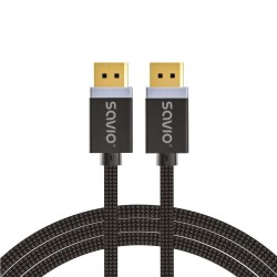 Kabel DisplayPort v1.4 Savio CL-165 (M/M) 1m czarny | PartsPC.pl