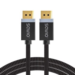 Kabel DisplayPort v1.4 Savio CL-176 (M/M), 8K, 3m, miedź, ba… | PartsPC.pl