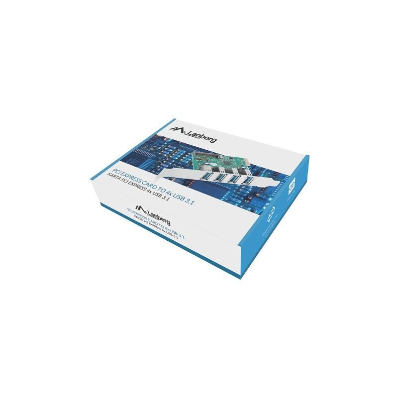 Karta Lanberg PCI Express - USB 3.1 Gen1 4-port + śledź low … | PartsPC.pl