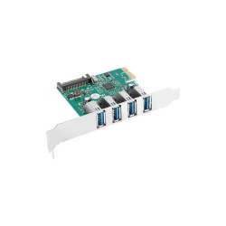 Karta Lanberg PCI Express - USB 3.1 Gen1 4-port + śledź low … | PartsPC.pl