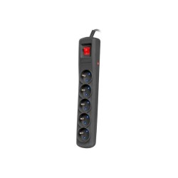 Listwa zasilająca Natec Bercy 400 1,5m czarna 5 gniazd | PartsPC.pl