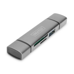 Czytnik kart DIGITUS 3-portowy USB Typ C/ USB 3.0 SuperSpeed… | PartsPC.pl